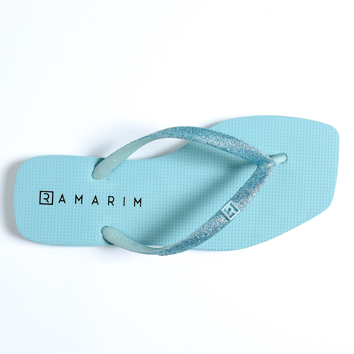 Chinelo Ramarim Glitter De Dedo Bico Quadrado Azul Claro Compre Agora