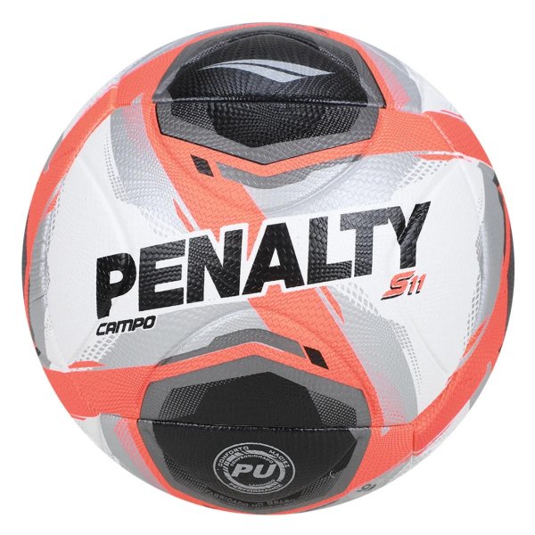 Bola Campo Penalty S11 R2 XXV - Branco e Laranja