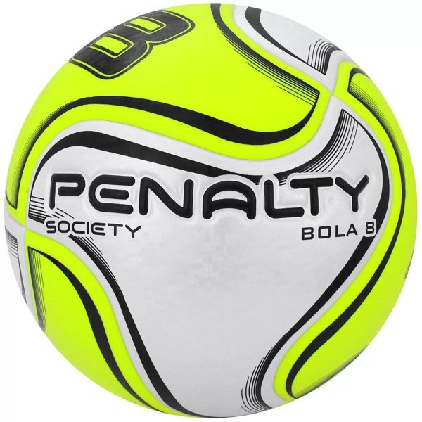 Bola de Futebol Society Penalty 8 X - Branco e Verde Limão