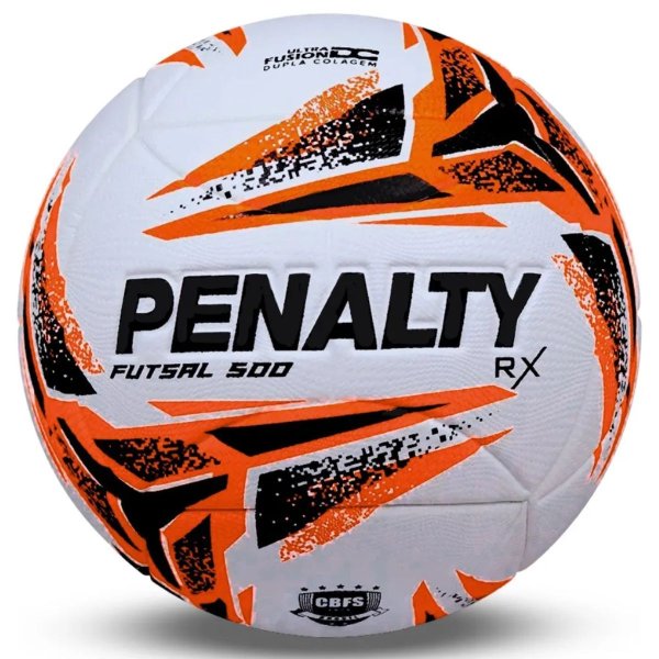 Bola de Futsal Penalty RX 500 XXIII - Branco e Laranja