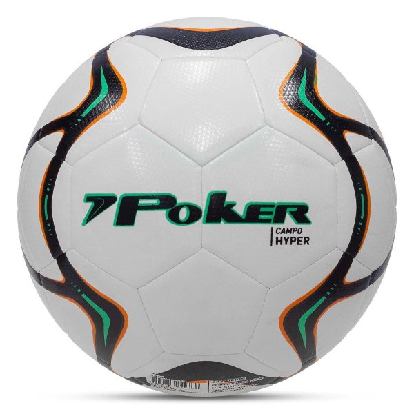 Bola Futebol de Campo Poker Profissional Hyper - Laranja e Preto