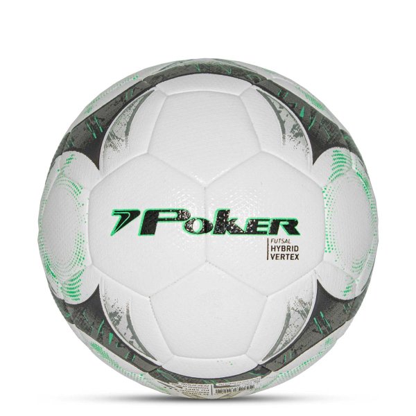 Bola de Futsal Profissional Poker Hybrid Vertex 32 Gomos - Cinza e Verde