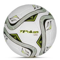 Bola de Futebol Society Semi-Profissional Poker Apex 32 Gomos - Cinza e Verde