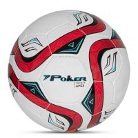 Bola de Futebol Society Semi-Profissional Poker Apex 32 Gomos - Preto e Vermelho