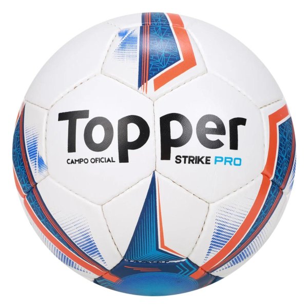 Bola Futebol Campo Topper Strike Pro - Branco e Azul