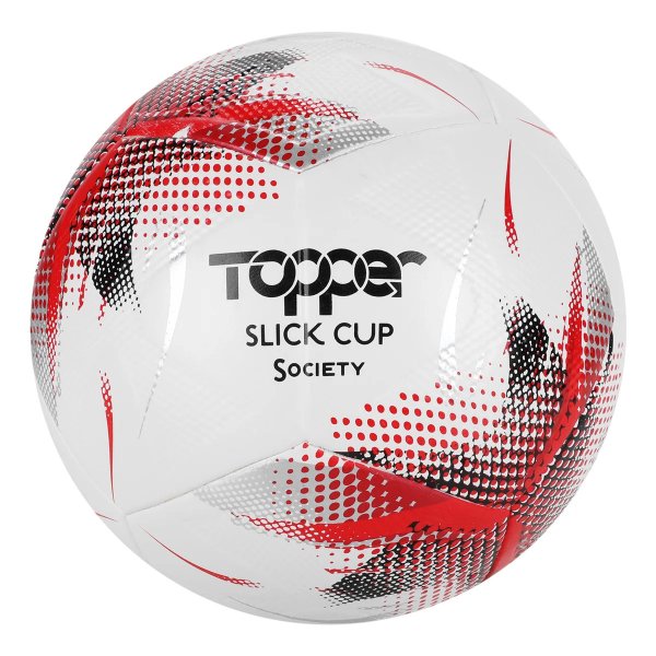 Bola de Futebol Society Topper Slick Cup - Prata e Preto