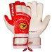 Luva de Goleiro Poker Futebol Profissional Firmness 4 - Branco e Vermelho