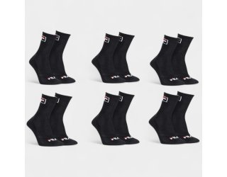 Kit Meia Fila Cano Alto C/ 6 Pares - Preto