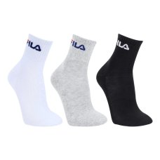 Kit Meia Fila Cano Médio Logo c/ 3 pares - Branco e Cinza