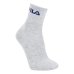 Kit Meia Fila Cano Médio Logo c/ 3 pares - Branco e Cinza