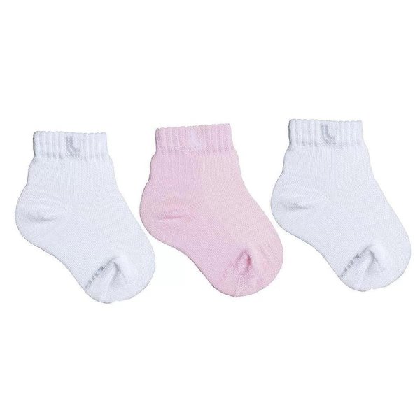 Kit 3 Pares Meia Cano Médio Lupo Baby - Branco e Rosa