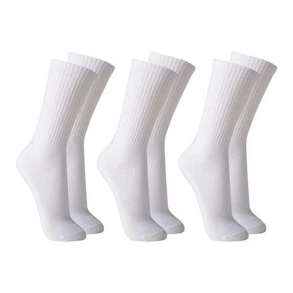 Kit 3 Pares Meia Cano Alto Atoalhada Lupo Masculina - Branco