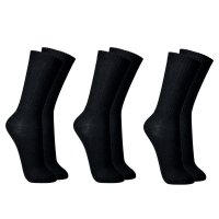 Kit 3 Pares Meia Cano Alto Atoalhada Lupo Masculina - Preto