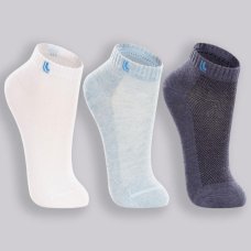 Kit Meia Infantil Lupo Básico Cano Baixo 3 Pares - Marinho e Branco