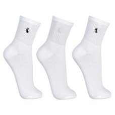 Kit 3 Pares Meia Cano Médio Atoalhada Lupo Masculina - Branco