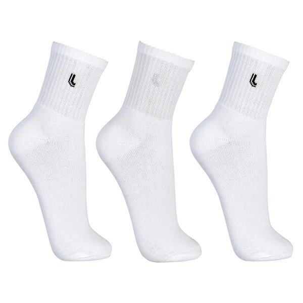 Kit 3 Pares Meia Cano Médio Atoalhada Lupo Masculina - Branco