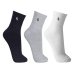 Kit 3 Pares Meia Cano Médio Atoalhada Lupo Masculina - Preto e Branco