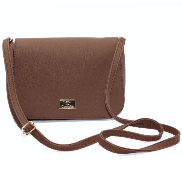 Bolsa Casteliê Casual Básica Feminina - Marrom Escuro