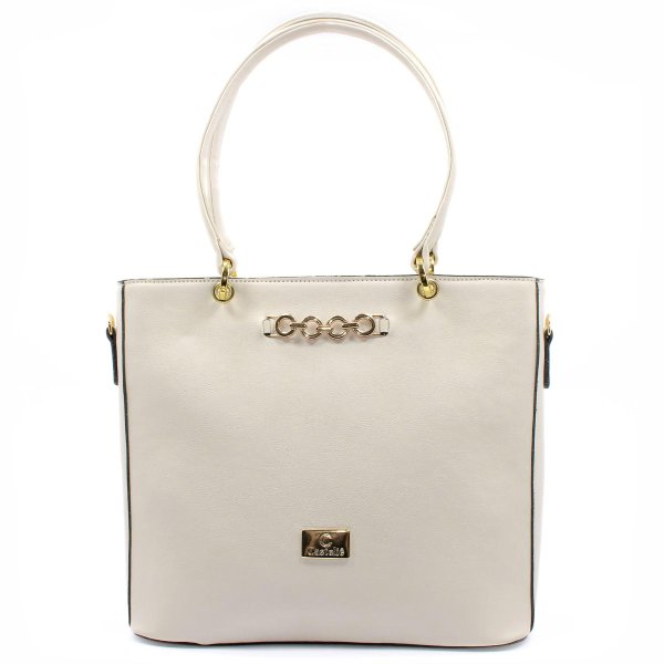 Bolsa Tote Casteliê Casual Detalhes Feminina - Off White