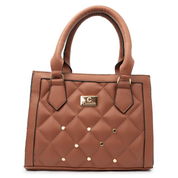Bolsa Casteliê Casual Apliques Feminina - Marrom