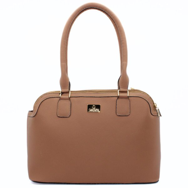Bolsa Casteliê Casual Básica Formato Feminina - Marrom Claro