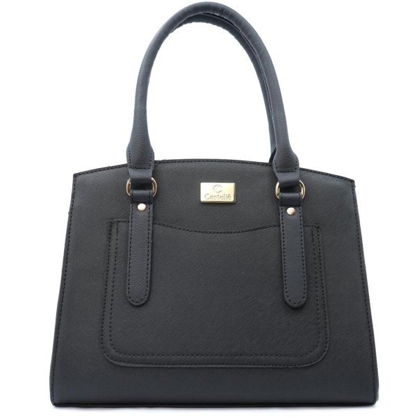 Bolsa Casteliê Casual Detalhes Recortes Feminina - Preto