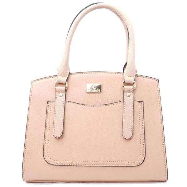 Bolsa Casteliê Casual Detalhes Recortes Feminina - Rosa Claro