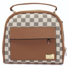 Bolsa Nécessaire Casteliê Casual Feminina - Off White e Marrom