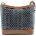 Bolsa Classe Couro Legítimo Casual Canvas Feminina - Marrom Escuro e Preto