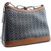 Bolsa Classe Couro Legítimo Casual Canvas Feminina - Marrom e Preto