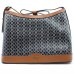 Bolsa Classe Couro Legítimo Casual Canvas Feminina - Marrom e Preto