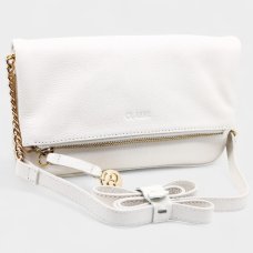Bolsa Classe Couro Legítimo Casual Feminina - Off White
