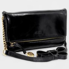 Bolsa Classe Couro Legítimo Casual Feminina - Preto