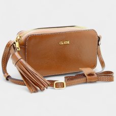 Bolsa Classe Couro Legítimo Malu Bag Charm Feminina - Marrom