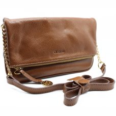Bolsa Classe Couro Legítimo Casual Feminina - Marrom