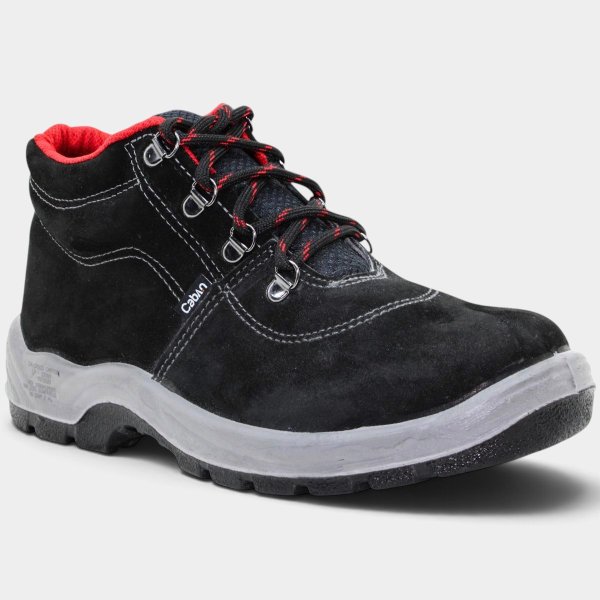 Botina De Segurança Biqueira de PVC Caban CA15080 Couro Nobuck Casual L430P - Preto