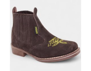 Botina Infantil Couro Moreira Toy Menino - Marrom