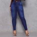 Calça Jeans Vizzary Skinny Cintura Alta Feminina - Azul Escuro