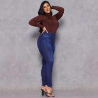 Calça Jeans Vizzary Skinny Cintura Alta Feminina - Azul Escuro