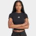 Camiseta Adidas 3 Barras Essentials Slim Feminina - Preto e Branco