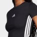 Camiseta Adidas 3 Barras Essentials Slim Feminina - Preto e Branco