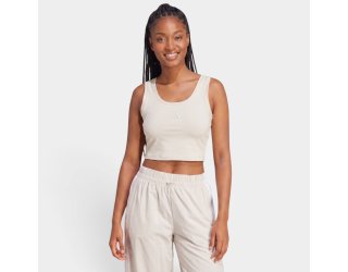 Cropped Adidas Sleeveless Small Logo Essentials Feminino - Bege Cropped Adidas Sleeveless Small Logo Essentials Feminino - Bege
