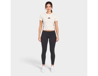 Camiseta Adidas 3 Barras Essentials Slim Feminina - Marfim e Vinho