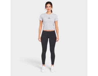 Camiseta Adidas 3 Barras Essentials Slim Feminina - Cinza
