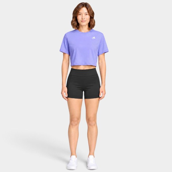 Cropped Adidas Workout Essentials Min Tee Feminino - Roxo