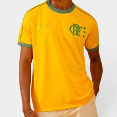 Camiseta Flamengo Básica Zico Destino Masculina - Amarelo e Verde