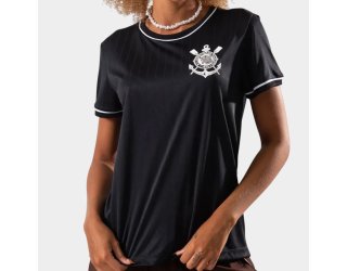 Camiseta Corinthians Arte Feminina - Preto