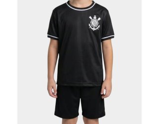 Camiseta Infantil Corinthians Arte Menino - Preto