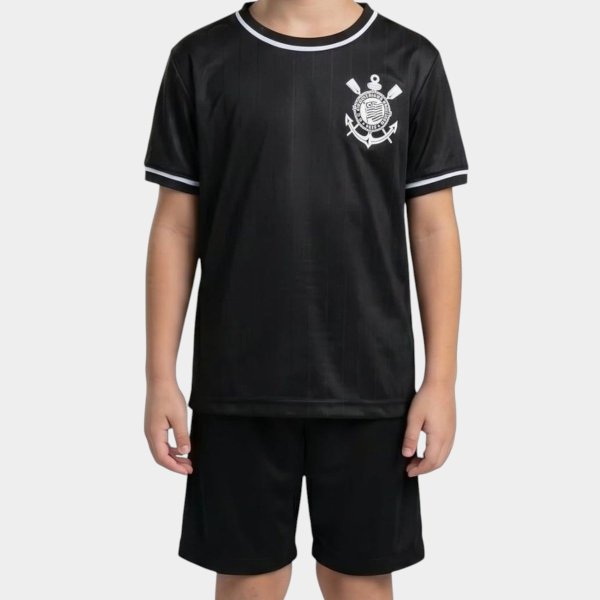 Camiseta Infantil Corinthians Arte Menino - Preto