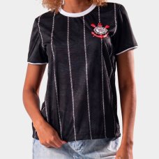 Camiseta Corinthians Corinto Feminina - Preto Camiseta Corinthians Corinto Feminina - Preto